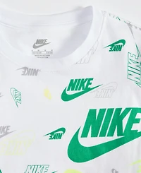 Nike Little Kids Printed T-Shirt & Lightweight French Terry Shorts, 2 Piece Set