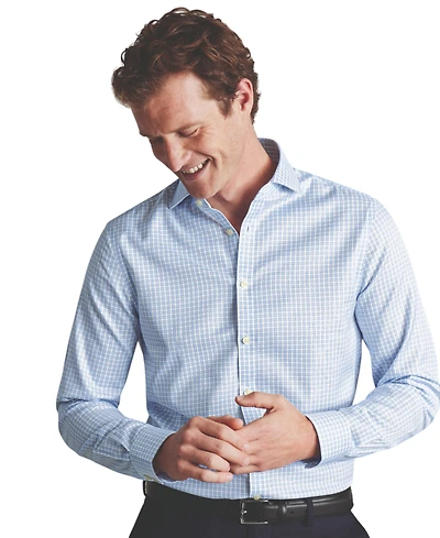 Charles Tyrwhitt Men's Slim-Fit Non-Iron Check Twill Dress Shirt