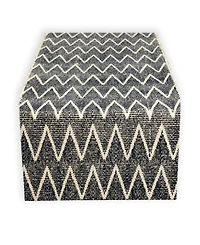 Tableau Black Zig Zag Runner, 72" x 14"