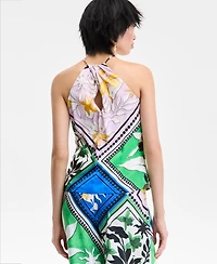 I.n.c. International Concepts Women's Scarf-Print Halter Top, Exclusively at Macy's