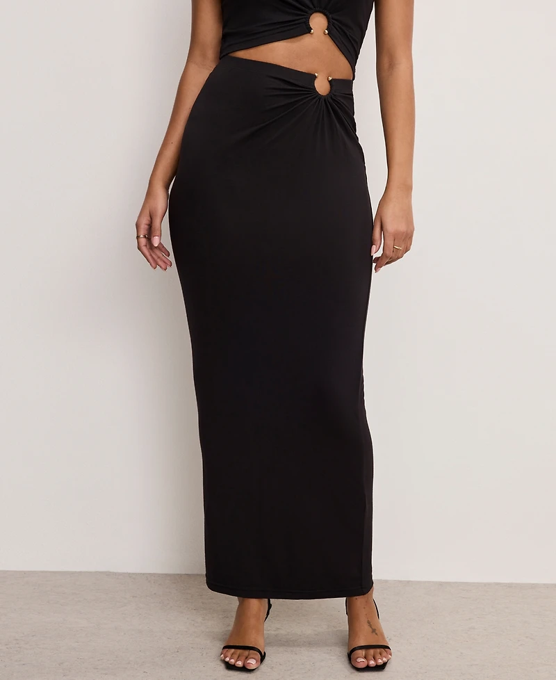 Good American Women's Stretch Jersey Maxi Skirt