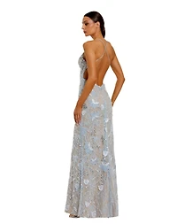 Mac Duggal Women's Floral Embroidered Sleeveless Open Back Gown
