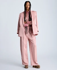 Kenneth Cole Women's Satin Twill Pleated Wide-Leg Pants