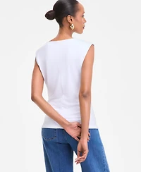 I.n.c. International Concepts Women's Cotton Extended-Shoulder Cowlneck Top, Exclusively at Macy's