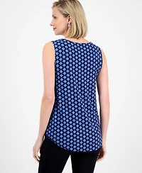 Jm Collection Women's Printed Scoop-Neck Sleeveless Tank Top, Exclusively at Macy's