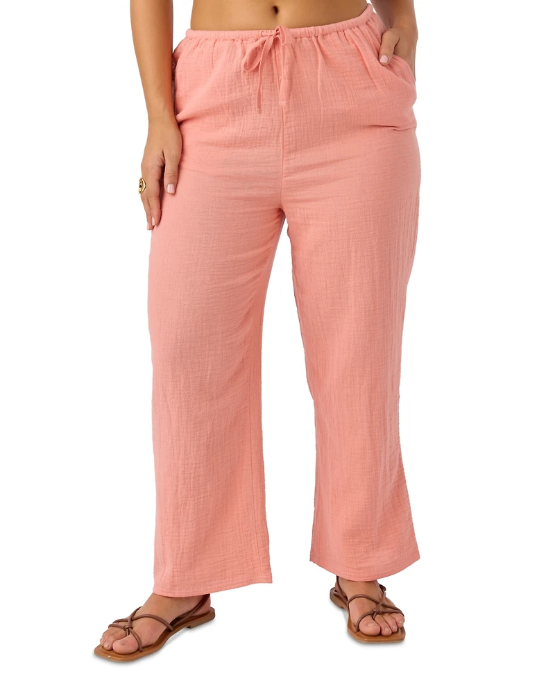 O'Neill Juniors' Brenda Pull-On Cotton Crinkle Pants