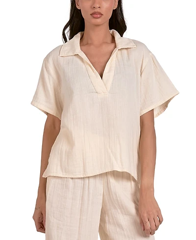 Elan Women's Double-Gauze Cotton Top