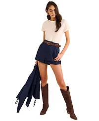 1.state Women's Dobby Stripe Shorts