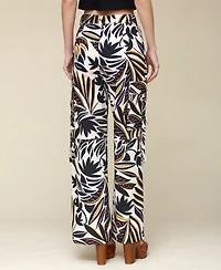 Avec Les Filles Women's Printed Linen-Blend Cargo Pants