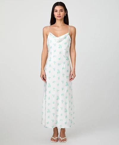 French Connection Women's Anna Fleur Satin Cowlneck Dress
