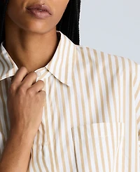 Kenneth Cole Women's Striped Short Dolman-Sleeve Cropped Shirt