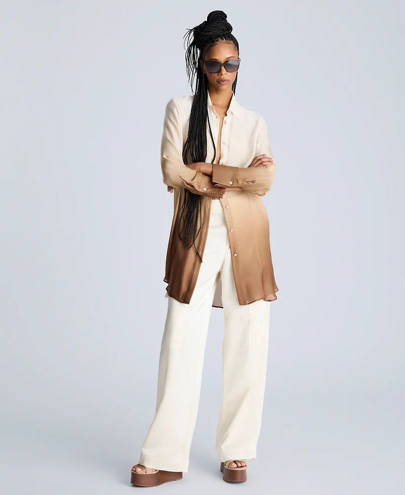 Kenneth Cole Women's Oversized Ombre Tunic Shirt