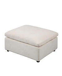 Streamdale Modern Upholstered Square Modular Ottoman for Sectional Sofa,Sectional Sofa Couch, Chenille Beige