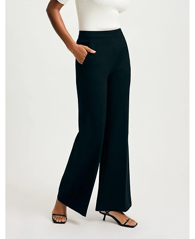 Isaac Mizrahi Women's Ponte Wide Leg Pant
