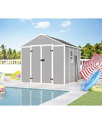 Streamdale Campcraft 8x8 resin shed, durable Pp, waterproof, Uv/rust proof, large storage, Hd window