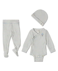 MeMoi Baby Girls 3 Piece Striped "Hot Air Balloon" Modal Blend Bodysuit Set