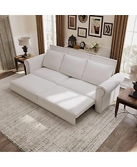 Streamdale 93.7" Velvet Chesterfield Sofa Bed 3-in-1 Convertible Sofa with Nailhead Trim