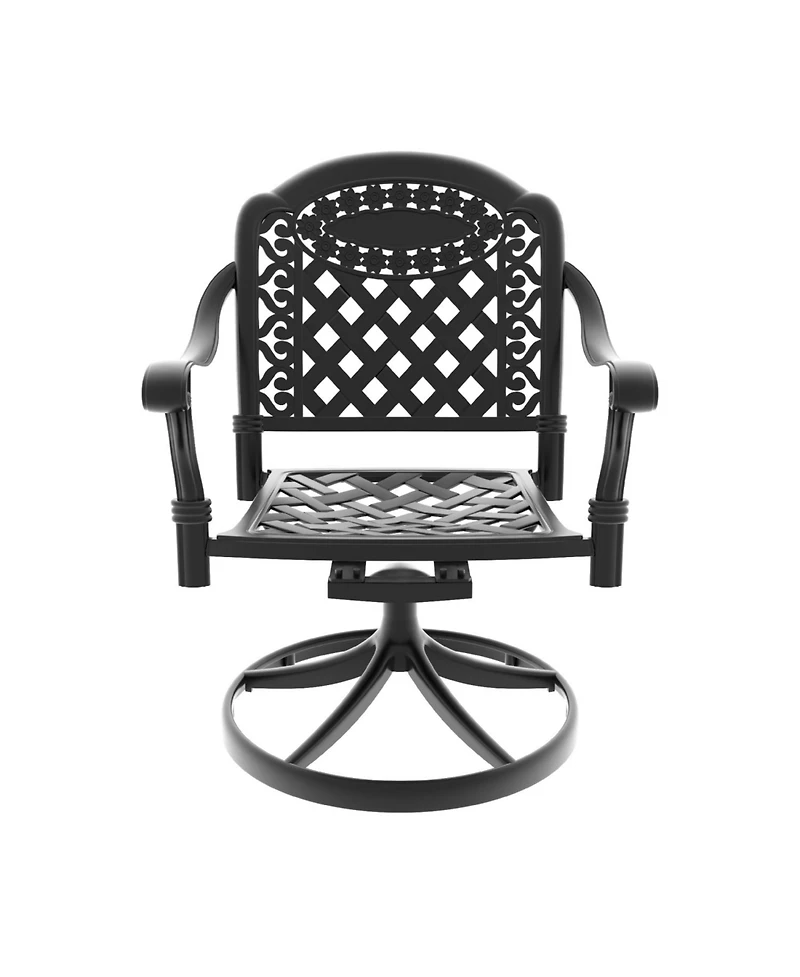 Streamdale 5-Pc Cast Aluminum Dining Set, 4 Swivel Chairs & 31" Round Table