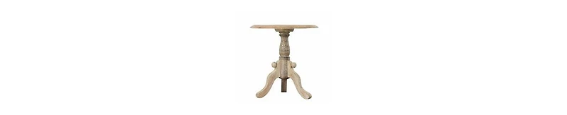 Round Top Side Table – Mango Wood with Intricate Carved Design & Pedestal Base