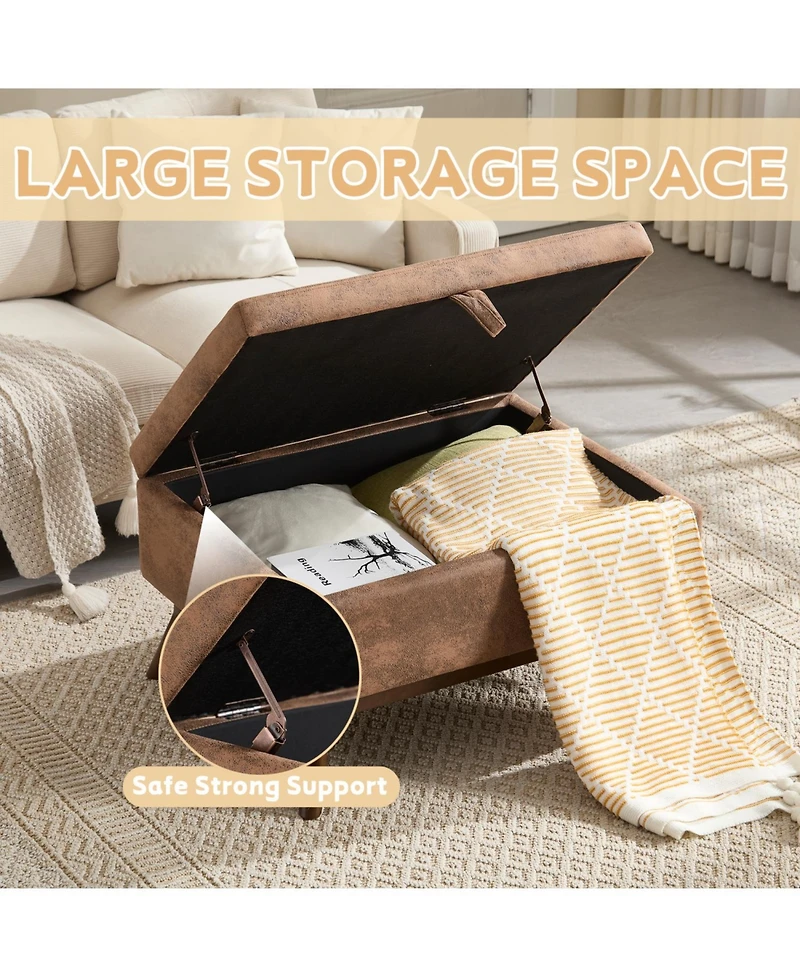 Streamdale Mid-century modern storage bench/coffee table, Assembled, Living/entry/family room