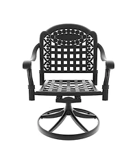 Streamdale 5-Pc Cast Aluminum Dining Set, 4 Swivel Chairs, 47" Round Table