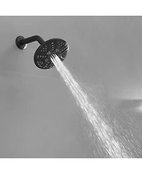 Single-Handle 6-Spray Shower Faucet Set Trim Kit 1.8 Gpm with Valve and Filtered Shower Head in Matte Black