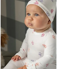 MeMoi Baby Girls 2 Piece "Little Arrangements" Floral Print Rich Footie Set
