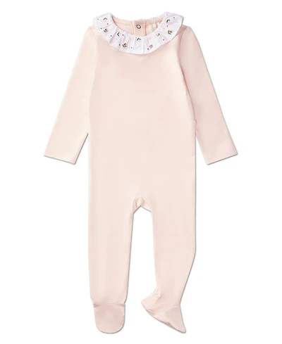 MeMoi Baby Girls Embroidered Flower Ruffle-Collar Rich Footie