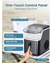 Nugget Ice Makers Maker Machine,35lbs/Day,One-Click Operation,Self-Cleaning Countertop Machine,Stainless Steels Upgrade