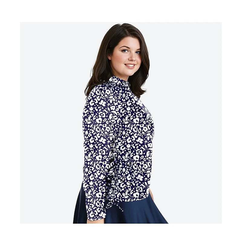 Calypsa Plus Half-Zip Nora Swim Top