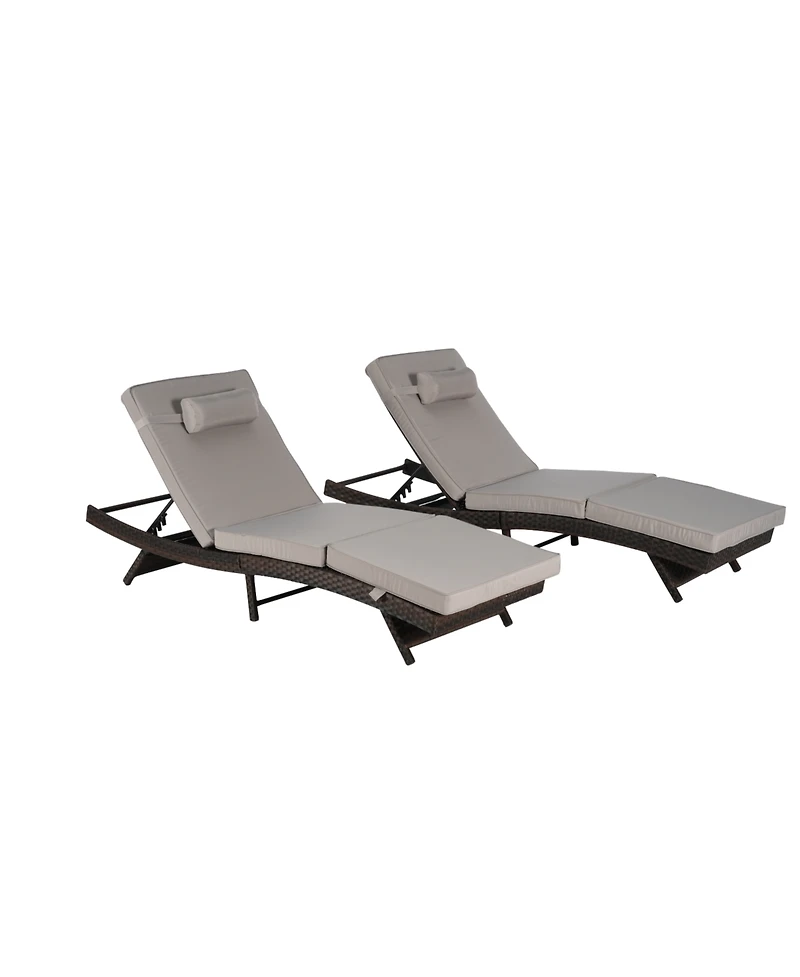 Streamdale Outdoor Wicker Reclining Lounge Chairs (Set of 2) - Beach, Pool, Garden