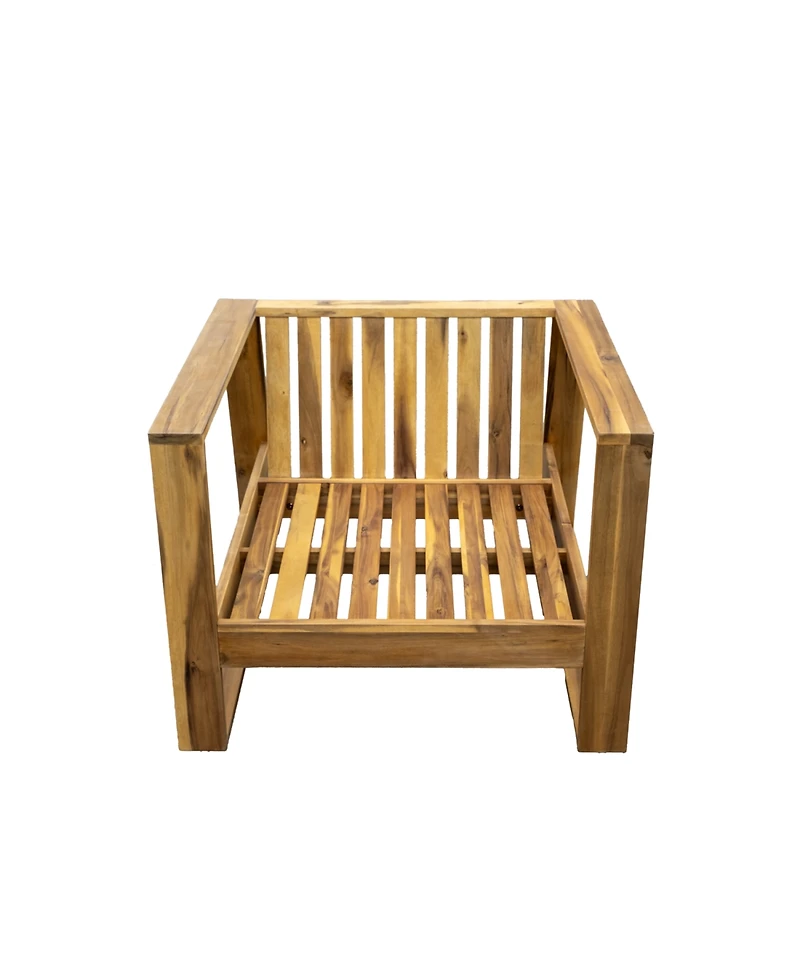 Streamdale Acacia Lounge Set, Chair & Ottoman, Patio/Balcony/Garden