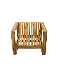 Streamdale Acacia Lounge Set, Chair & Ottoman, Patio/Balcony/Garden