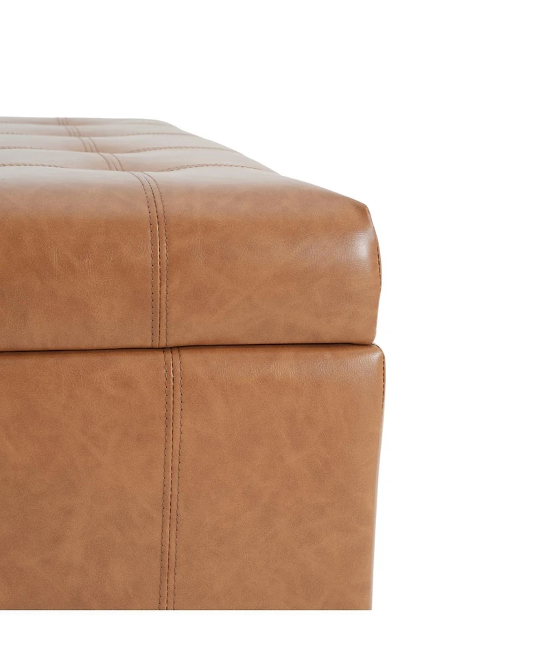 Streamdale Tufted Waffle Stitch Storage Ottoman - 31" x 31"