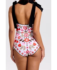 Jessie Zhao New York Women's Floral Symphony Embroidered Swimsuit