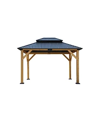Streamdale Fir wood gazebo, steel roof, netting, outdoor patio