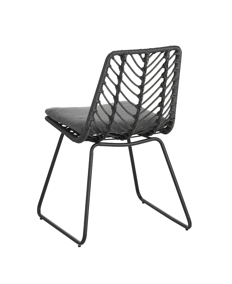 Streamdale Rattan & Iron Outdoor Dining Chairs - Set of 2
