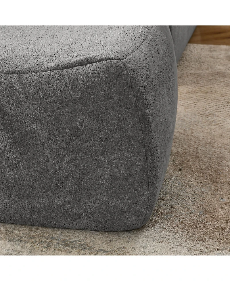 Streamdale Large grey beanbag sofa with pillow & ottoman