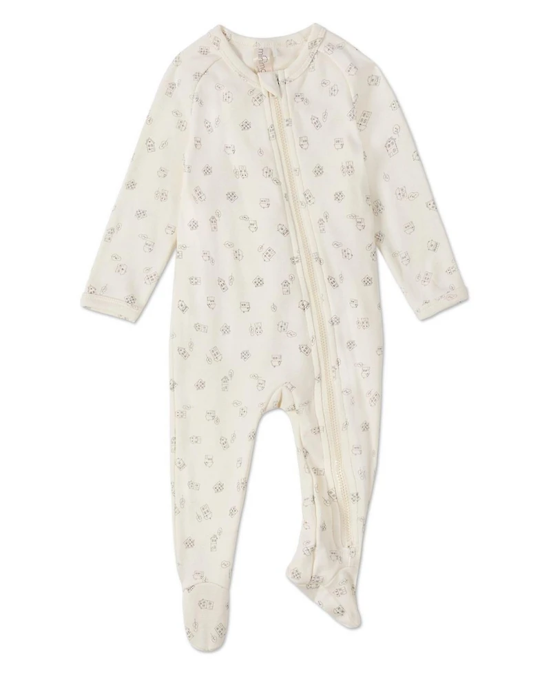 MeMoi Baby Boys "Love is Home" Blend Zippered Footie
