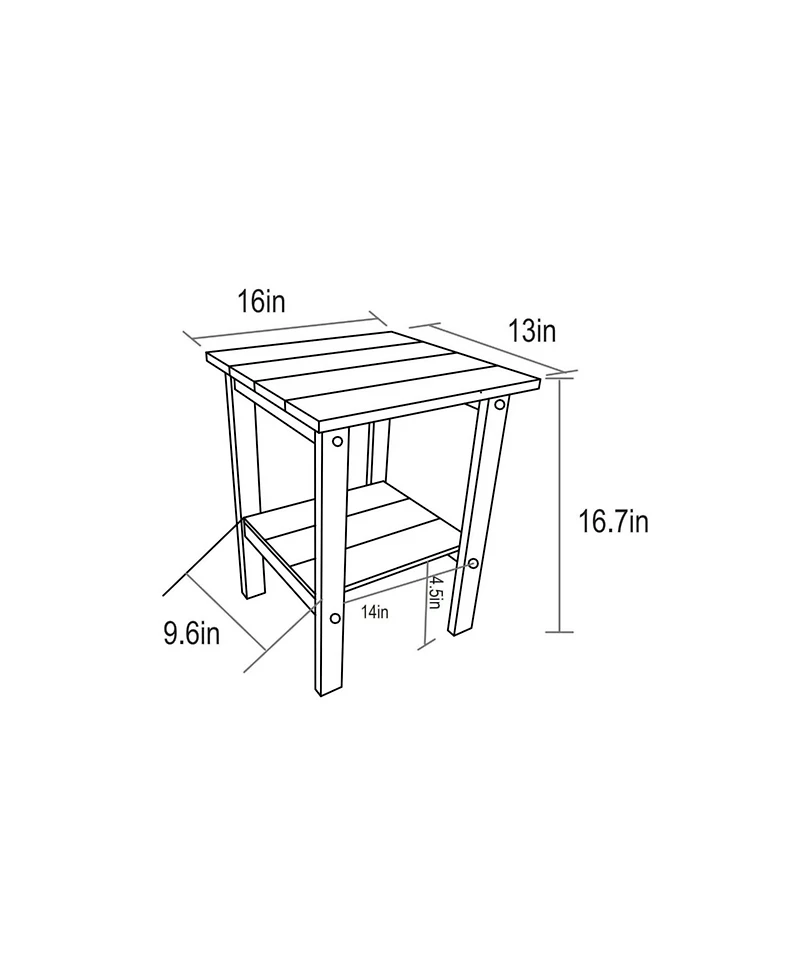 Streamdale Black Folding Adirondack Set, 2 Chairs, Table
