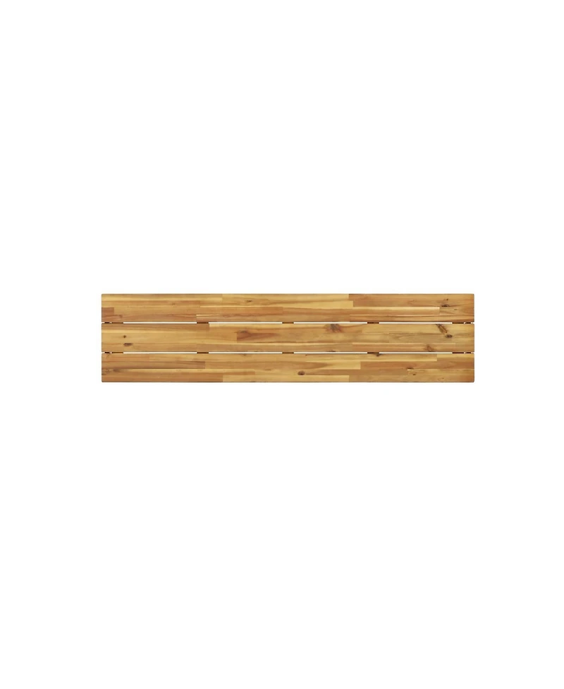 Streamdale Modern Acacia Wood & Metal Outdoor Bench - 63 Inch