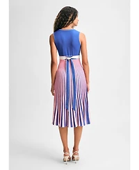 Isaac Mizrahi Women's Striped Midi Sweater Dress