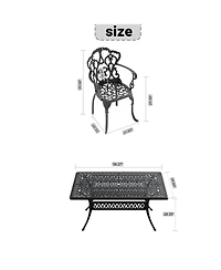 Streamdale (Cushions In Random Colors)7-Piece Set Of Cast Aluminum Patio Furniture