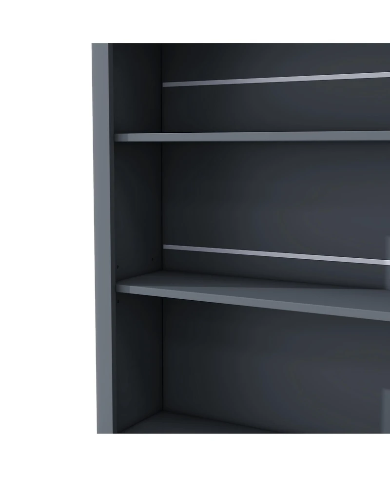 Streamdale 83" Freestanding Kitchen Pantry with Faux Marble Top & 5 Drawers, Gray