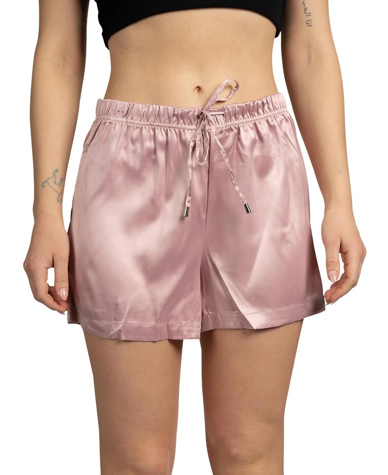Tahari Women's 2-Pack Satin Drawstring Pajama Lounge Shorts