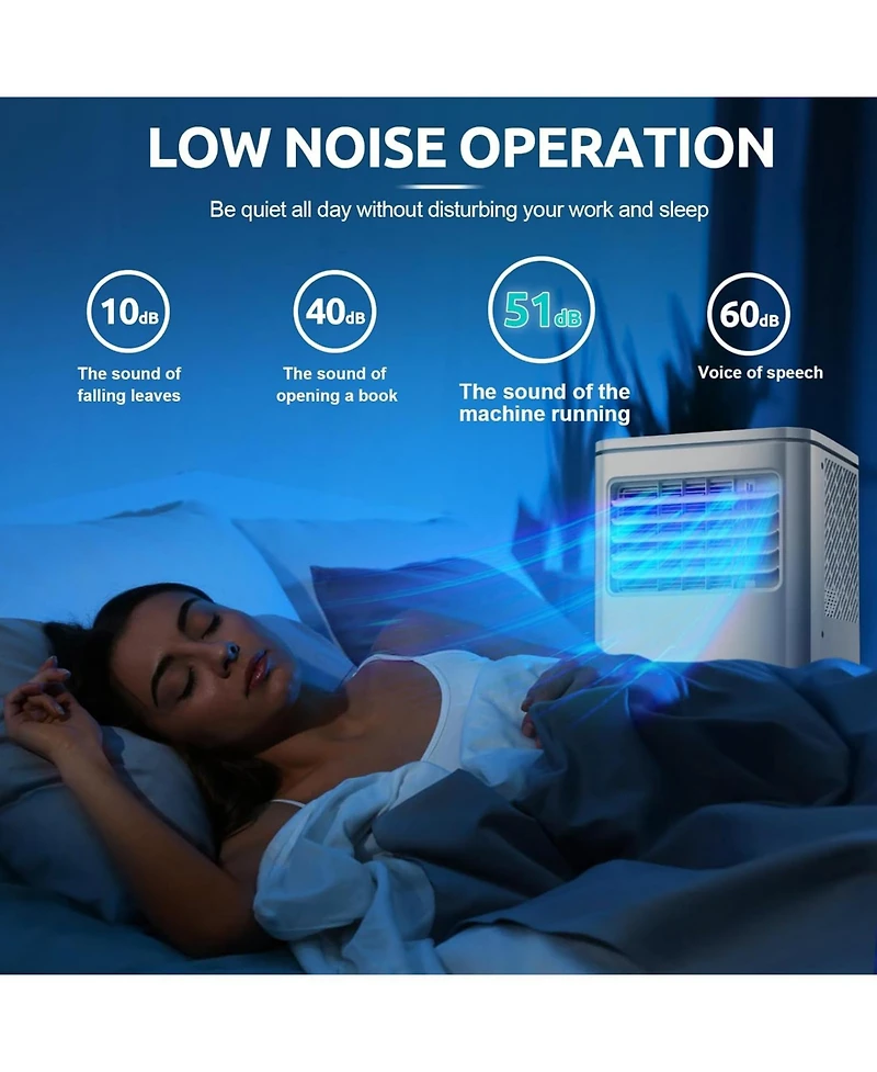 Cowsar Portable Air Conditioner 8000 Btu, Remote Control, Fan Mode, Cools 350sq. ft, 24 Hour Timer, Quiet Operation,Window Fan, 2 Speed for Bedroom Of