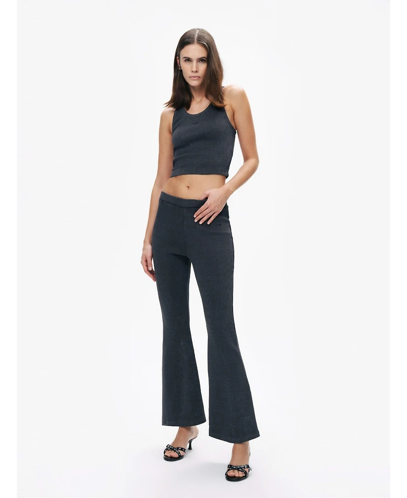 Nocturne Women's Ribbed Bell-Bottom Pants