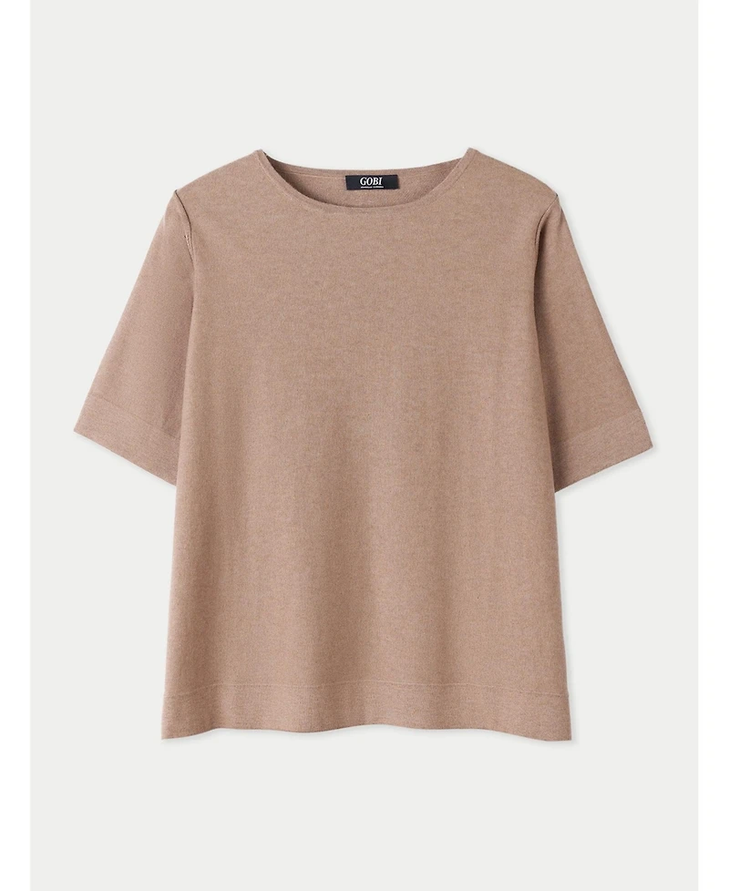 Gobi Cashmere Women's Box-Cut Cotton Silk Blend T-Shirt