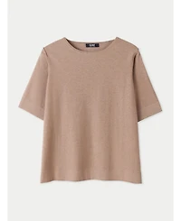Gobi Cashmere Women's Box-Cut Cotton Silk Blend T-Shirt