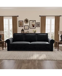 Streamdale Chesterfield Convertible Sleeper, 3-in-1 Velvet Multi-Functional Sofa Bed - King Size